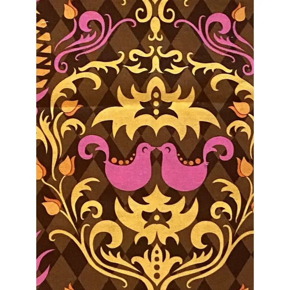 Michael Miller Birdie Damask Andalucia by Patty Young Gold Orange Brown 36